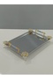 Figured, Metal Legs, Metal Handles, Stainless Steel Rectangular Tray Luxury Presentation Tray - 4