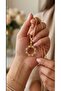 Heart Shape Stone Gold Color Plated Chain Quarter Necklace - 3