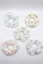 Women's Set of 5 Elastic Hair Clips with Fruit Figures, Cute Scrunchie Hair Clips