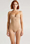 Women's Swimsuit One Piece Draped Straps V-Neck Fixed Cup Without Underwire Knitted Textured Hipster Cut Stylish - 4