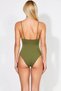 Women's Swimsuit V-Neck with Throw Cap Accessory Sleeveless Plain Pattern Regular Fit Knitted Diver Slip Bottom - 5