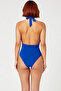Women's Swimsuit V-Neck Sleeveless Without Underwire Draped Accessory Regular Cut Knitted Raschel Beachwear - 5