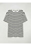 Lcw Modest Black Crew Neck Striped Women's T-Shirt - 5