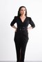Double-Breasted Collar, Short Sleeves, Belted and Front Slit Evening Dress, Stylish Dress - 4