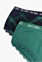 Women's Cotton Green Plaid Patterned Lace Detailed 2-Piece Hipster Panties Set - 3