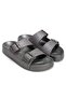 Women's Silver Glittery Buckle Slippers 1007-Z006 Smoked - 4