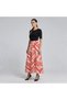 Apsen Women's Orange Floral Patterned Lined Chiffon Long Woven Skirt 2201/95 - 4