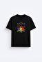 Romania Romania Printed Crew Neck Black T-Shirt