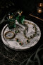 Marble Patterned Round Presentation Tray 28 cm Concrete Decorative Plate Presentation Plate
