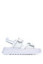 Children's Genuine Leather White Flat Sandals