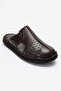 Men's Closed Toe Slippers Real Leather Dc 1149 Brown - 3