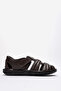 Men's Closed Toe Sandals Real Leather Dc 1202 Brown