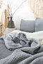 Muslin Bedspread Double Size 240X230 Cm. Anthracite Color 100% Cotton - 2 Pillowcases 50X70 Cm. - 4
