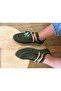 Women's Green Nubuck Leather Shoes - 4