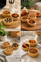Bamboo Snack Bowl Set of 3 Natural Bamboo Sauce Bowl Breakfast Serving Bowl Round Bowl 9 cm - 4