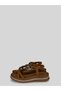 Novira Women's Suede Bright Color Stone Embellished Wooden Heel Bow Tie Natural Stone Look Ankle Elastic Tie Short Wedge Heel Sandals 4 cm - 2