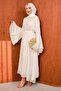 White Spanish Sleeve Waist Tie Tulle Dress - 4