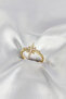 Brass Gold Color Pole Star Model Zircon Stone Women's Ring - 2