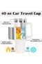 40oz Insulated Stainless Steel Tumbler with Handle Straw Lid Travel Coffee Cup White - 4
