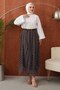 Molly Nelly Women's Printed Chiffon Polka Dot Lined Long Skirt - 4