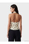 Ecru Halter Neck Polka Dot Blouse with Scarf Detail - 5