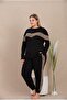 Patterned Long Sleeve Plus Size Pajama Set