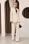 Women's Ecru Blazer Jacket and Pants Set |   Office & Stylish Suits - 2