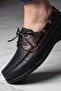 Royal Marine Black Brown Premium Leather Men's Loafers - Handcrafted Custom Design Classic Boat Shoes - 7