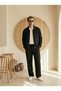 Diagonel Fabric Lined Pocketed Jacket & Baggy Trousers Set 16109/220275