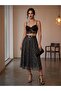 Valerie Sequined Flared Lined Midi Skirt Women's Silver Color - 6