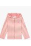 Girl's Striped Hooded Zippered Sweatshirt 4-12 Years Old Pink - 4