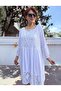 Lace Embroidered Italian Dress White - 8