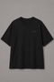 Pink Mood Wave Embroidered Black Oversize Unisex T-Shirt 30/1 Regular Fabric - 3