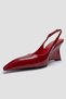 Felon Red Patent Leather Women's Wedge Heeled Shoes - 6