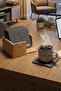 Set of 10 Luxury Felt Coasters - Rpet Recyclable Anthracite Square Set with Wooden Stand - 7