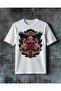 Demon Head with Wings Printed Oversize T-Shirt