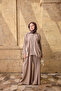 Women's Double Pocket Zippered Loose Trousers Set Cream
