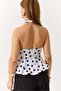 Women's Halter Neck Balloon Woven Polka Dot Blouse White - 5
