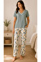 24836-Nena Short Sleeve V-Neck 100% Cotton Tamara Pajama Set