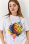 Women's Basketball Graphic Printed Casual Tshirt White - 4