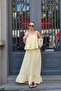 Flawered Sleeved Blouse and Skirt Set