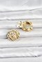 Flower-Shaped Button or Cuff Brooch with Zircon Stones - Lisinya LSELDR06