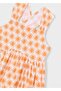 Girl's Combed Cotton Dress Orange - 5