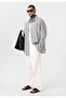 Striped Long Sleeve Double Pocket Oversize Shirt - 3