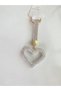 Keyring and Bag Accessory Silver Color with Stones Heart-Shaped Hollow Design Shiny Luxury Accessory - 7