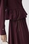 Pocket Detailed Waist Ruffled Burgundy Suit 1840 - 5