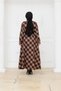 Seasonal Dress with Buttons, Plaid Pattern, and Belt Detail - 6
