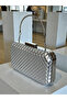 Silver Embossed Leather Women's Evening Dress Bag Wedding Engagement Graduation - 2
