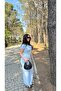 Women's Baby Blue Degaje Collared Blouse Pants Soft Modal Cotton Set - 3