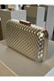 Gold Embossed Leather Women's Evening Dress Bag Wedding Engagement Graduation - 2